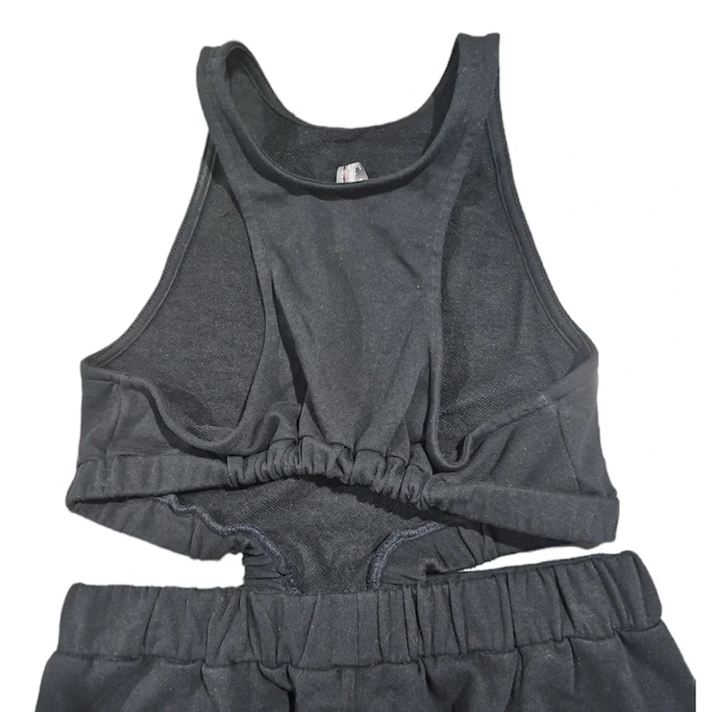 Free People Take Your Best Shot One-sie Jumpsuit Black NWOT - Picture 7 of 9